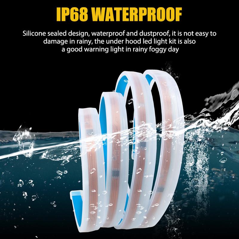 Dynamic Scan Start Up Hoodbeam Kit, Flexible Car Hood LED Meteor Strip Lights