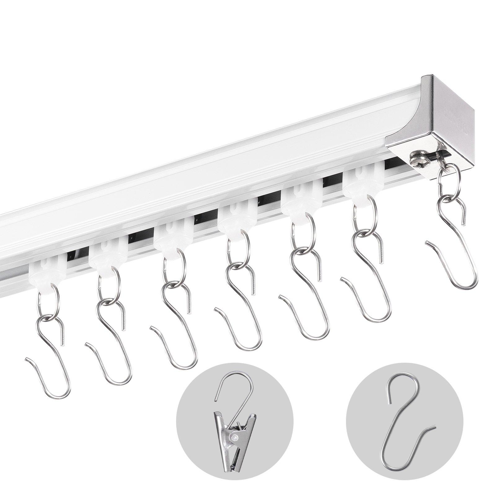 fathersdaygift VEVOR Ceiling Curtain Track Set, 17.7 FT/5.4 Meter ...