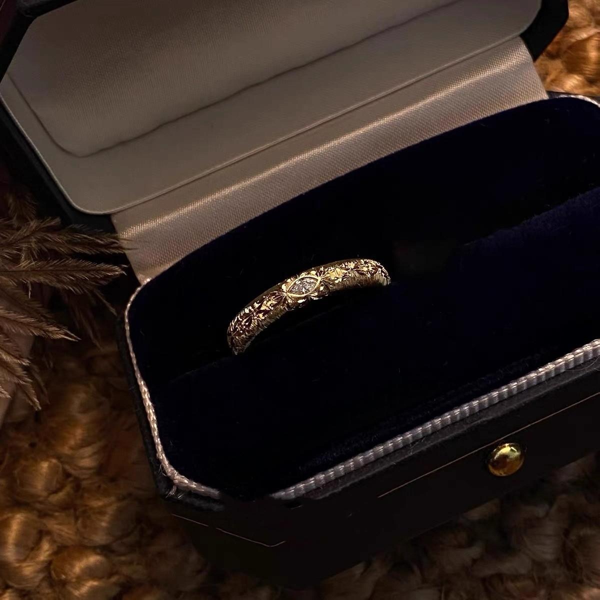 Vintage Gold Plated Diamond Ring Intricate Vine Leaf Wrap Design Adjustable Stackable Statement Ring for Women