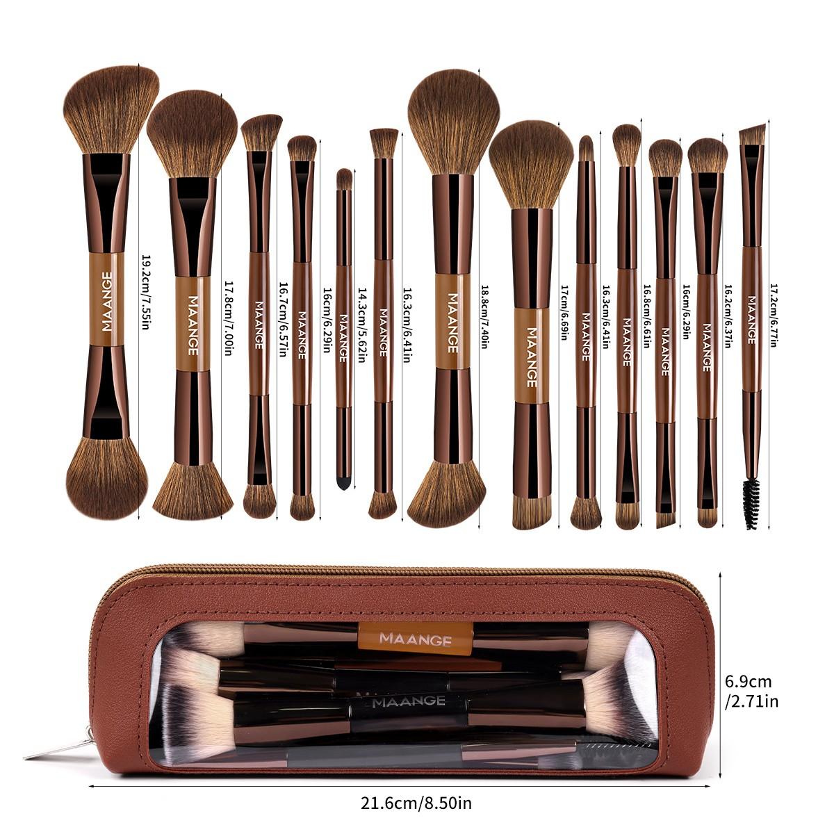 Maange 14-Piece Makeup Brush Set with 13 Brushes & Cosmetic Bag, Foundation Brush, Concealer Brush, Blush Brush, Eyeliner Brush