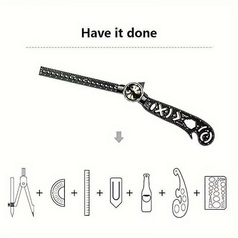 4pcs Magnetic Drawing Compass Set, Multi-Functional Engineering & Drafting Rulers, Ideal for Office Use, Essential Office Supplies