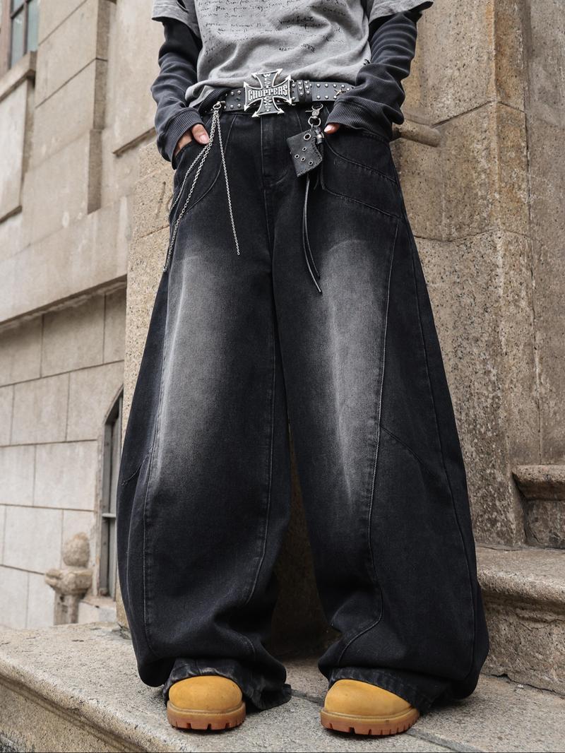 Men's Vintage Knife Jeans, Long Patchwork Y2K Street Style, Perfect Gift for Boyfriend and Husband, All Seasons