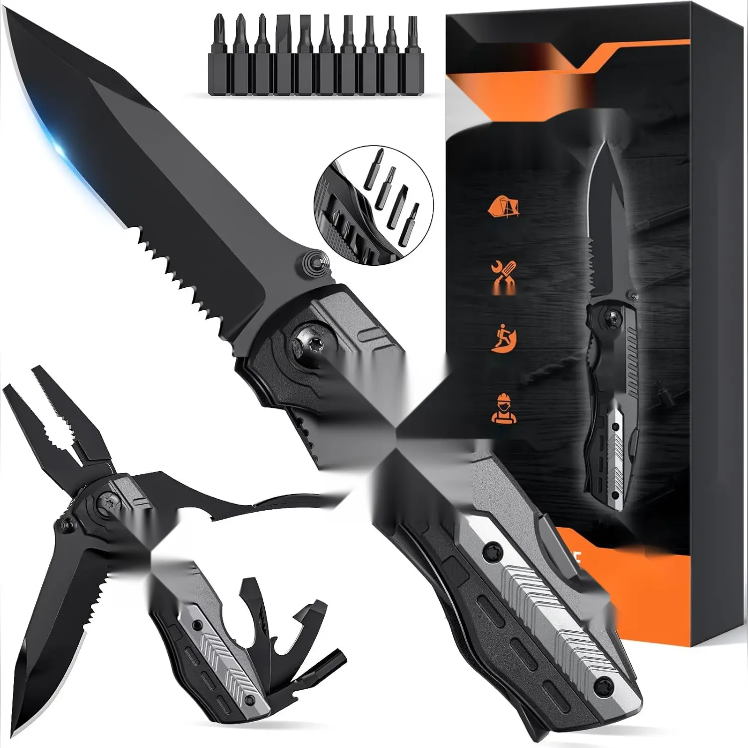 Pocket Knife for Men, Dad Gift for DIY Repair, Compact Folding Knife for Everyday Carry, Stocking Stuffer for Husband, for DIY Repair and Home Improvement