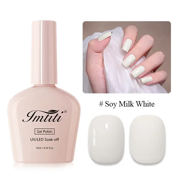 IMTITI -Simple Solid Color-Soy Milk White CollectionUV/LED   Polish, All Seasons, 10ml soak-off  long lasting quick-drying formula soft nail enthusiast tpo free uv art gel ombre press