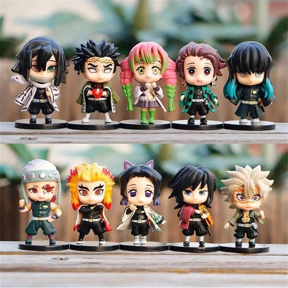 2026 New hot item 5 Style/Set Q Version Demon Slayer Doll Rengoku Shinobu Mitsuri Giyuu Kimetsu No Yaiba Figure Action Figure Movie Model Toy Gift
