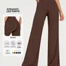 31.5'' Inseam Loose Casual Straight Leggings for Women, Workout Leggings Womens No Front Seam Straight Leggings High Waist Buttery Gym Yoga Pants, Yoga Pants Women High Waist Stretch Casual Soft Straight Leg Bottoms Workout Fitness Wear