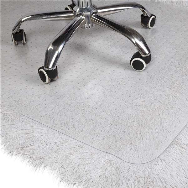 Clear PVC Office Chair Mat for Carpet, Non-Slip Desk Floor Protector with Studded Grip, Easy-Clean Transparent Rolling Chair Mat for Home Office, Computer Desk & Gaming Chair