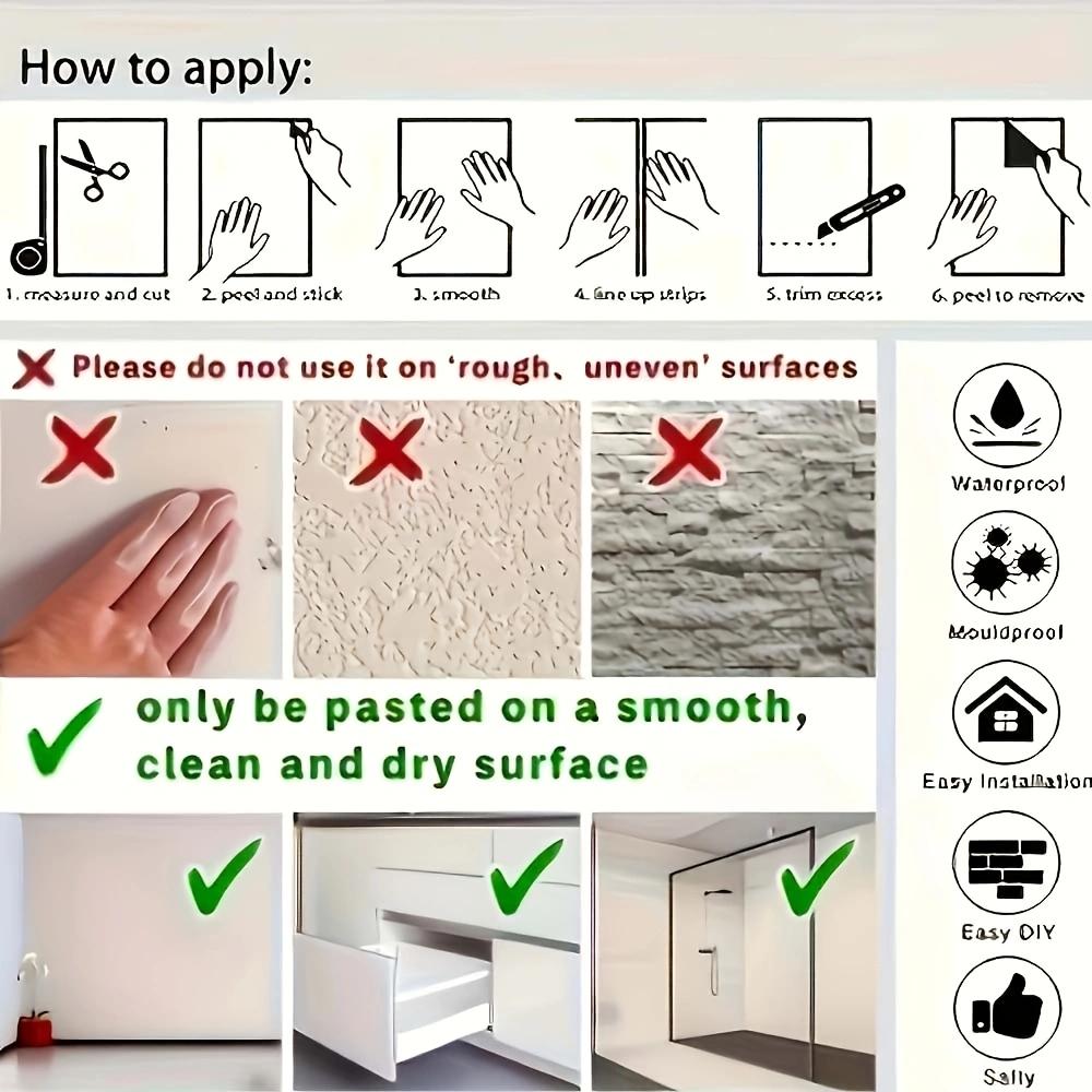 Modern Simple Style Wallpaper, 4 Counts/set Self Adhesive Wallpaper, Wall Decor for Home Living Room Bedroom Hotel Restaurant