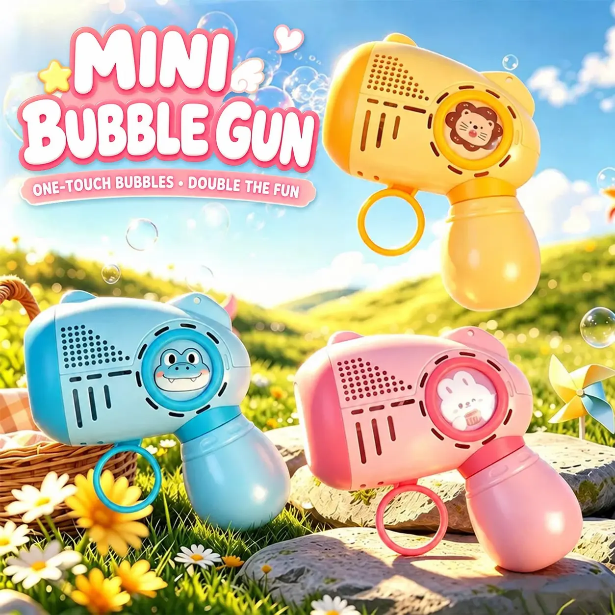 New Mini Bubble Machine, Handheld Bubble Gun, Fully Automatic Rechargeable Toy, Fun Outdoor Gift for Teen Boys and Girls