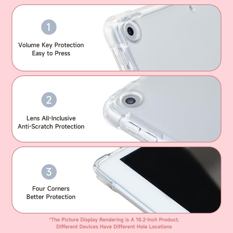 Fashion Cherry Pattern Tablet Case with Pen Slot, Adjustable Bracket Design Tablet Protective Cover, Soft Shell Tablet Protector for iPad, Tablet Casing