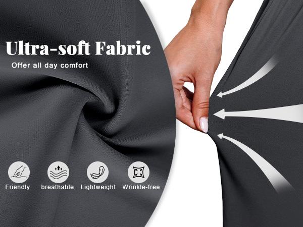 Dlooda Womens Wide Leg Dress Pants Stretchy High Waisted Work Pants Business Casual Office Trousers with Pockets