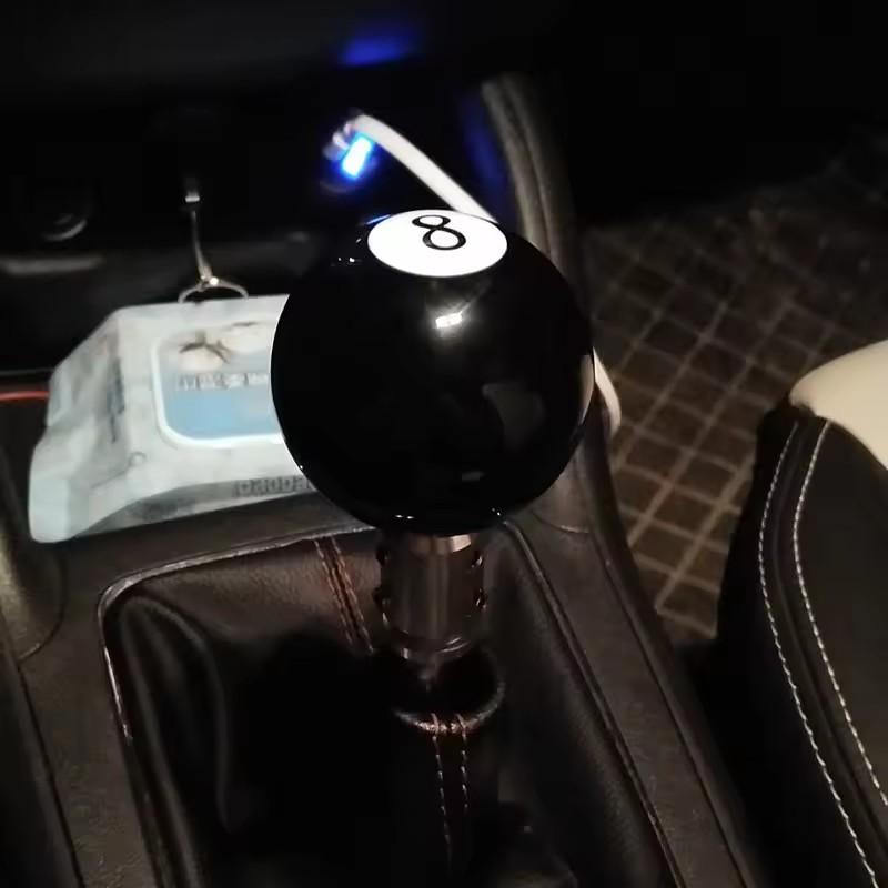 Creative Custom Car Gear Shift Head, Pool Ball Manual Gear Shifter, Crystal Eight Ball Design, Unique Personalized Auto Accessory, Car Accessories, Shift Knob