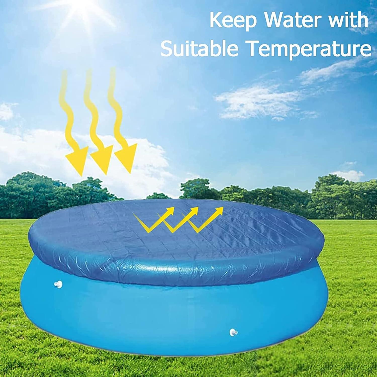 120-Inch Round Pool Cover, Solar Pool Cover for Inflatable Pools, Massage Bathtub Pool Cover, Ideal for Outdoor Use