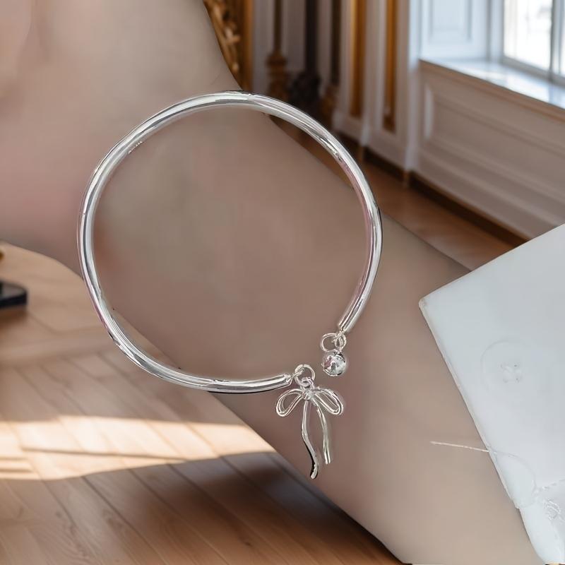 Full Silver s999 bangle Sterling Silver bangle Ladies Open bangle can be freely adjusted size to send girlfriend birthday holiday gift Silver weight 16 g /0.56 oz