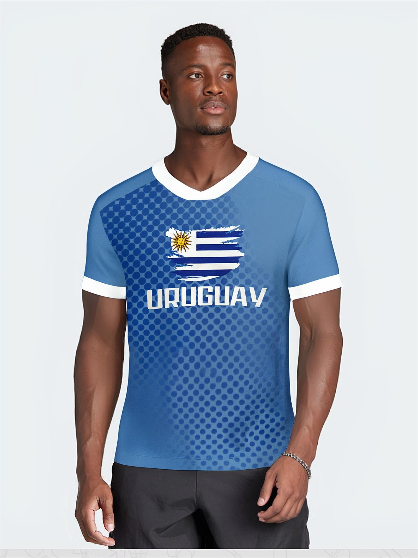 Uruguay Football Jersey Men's Breathable Soccer Shirt Uruguay National Team Fan Training Uniform
