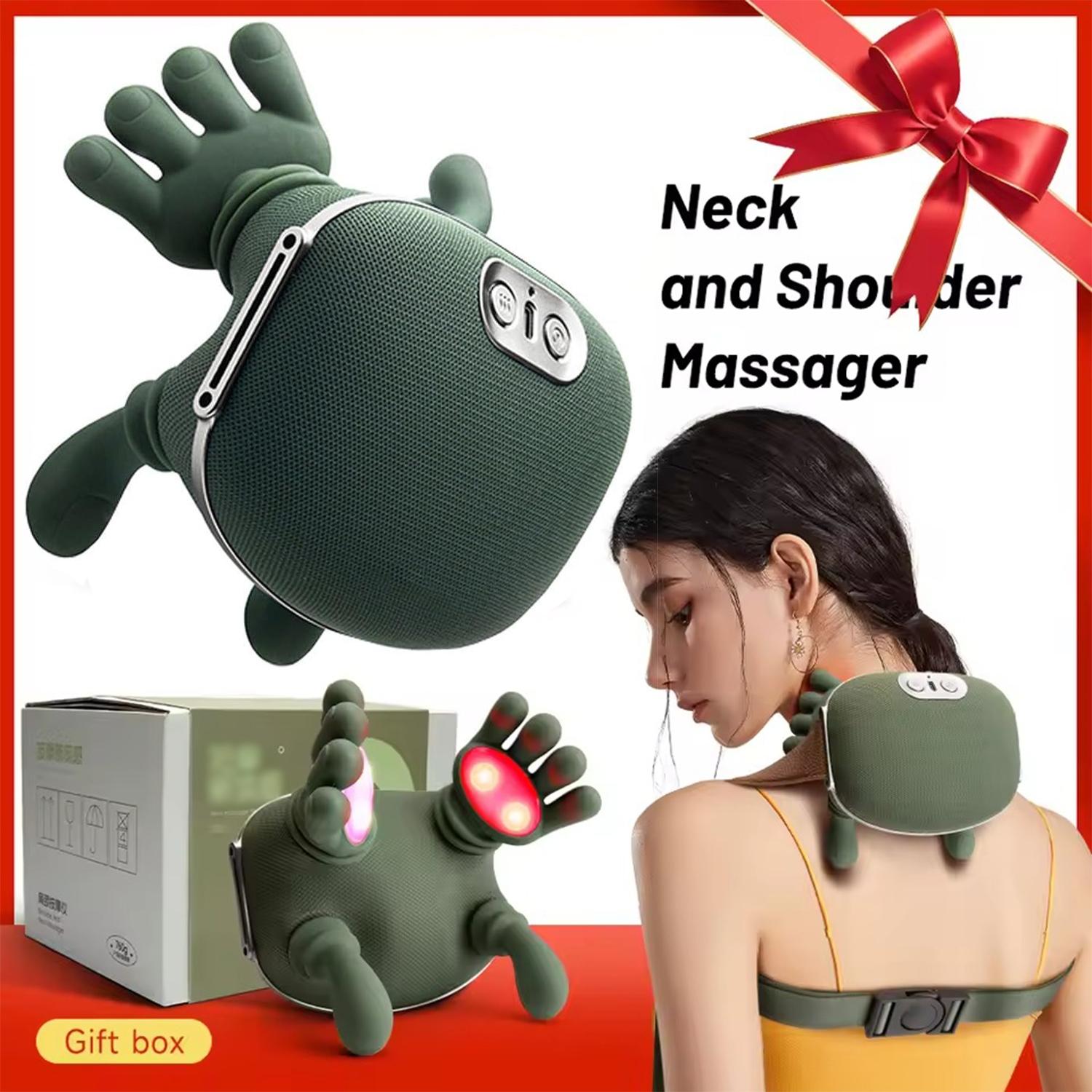 Back Massager Pillow with Heating & 3 Speed Settings, Electric Massage Cushion for Back Pain Relief, Suitable for Men Women, Neck Shoulder Relaxer