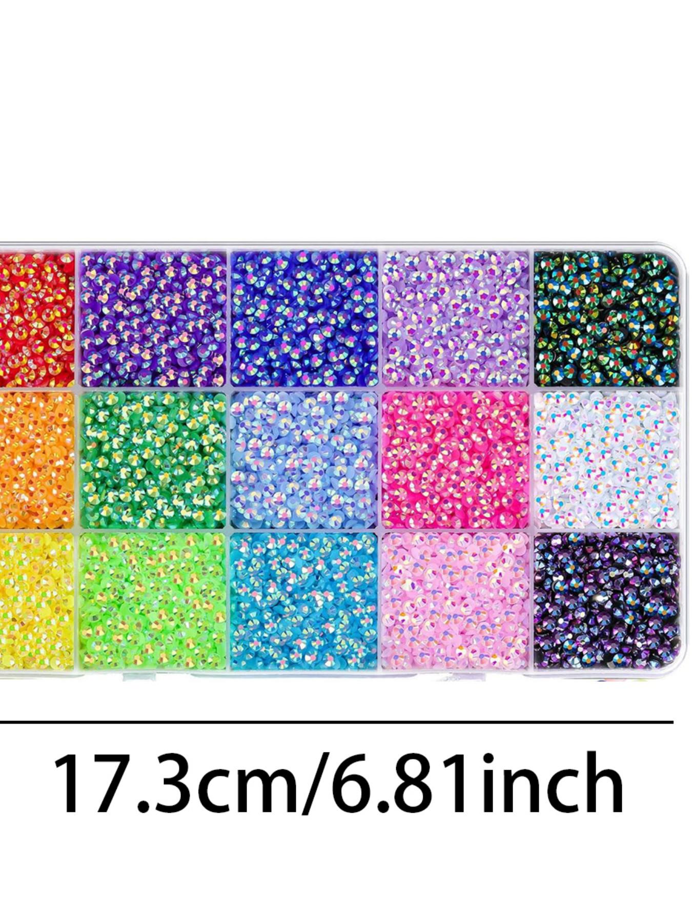 15pcs Resin Rhinestones, 3mm Ab Color Flat Back Jelly Water Drills, DIY Jewelry Making, Nail Art, Phone Decoration Accessories
