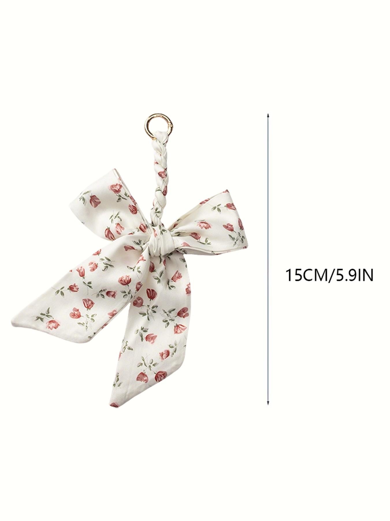 Elegant Braided Silk Scarf Bow Bag Charm, Luxury Handbag Pendant Accessory, Cute Aesthetic Bag Decor, Multi-use Keychain & Phone Charm, Perfect Birthday Christmas Mother's Day Gift for Women Girls, Trendy Bag Accessory for Tote Backpack Handbag