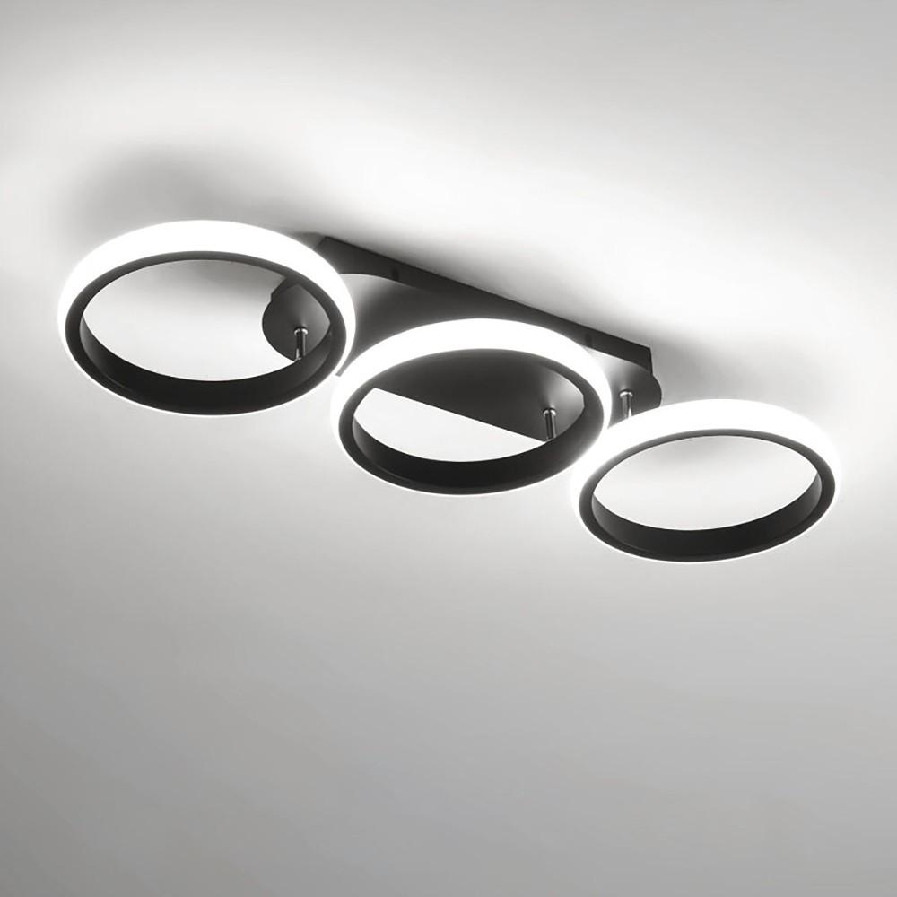 Circular LED Ceiling Light, Hardwired Ceiling Light, Aluminium/Silicone Construction, White/Warm Light Suitable For Bedrooms, Living Rooms, Study Rooms, Kitchens, Indoor Lighting Fixture