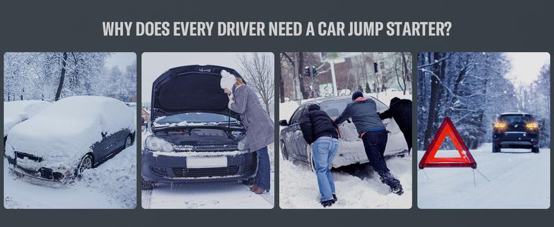 AsperX 2000A Portable Car Jump Starter, 12V Battery Jump Box with 1.4 INCH LCD Display, LED Flashlight Automotive Jumper Cable