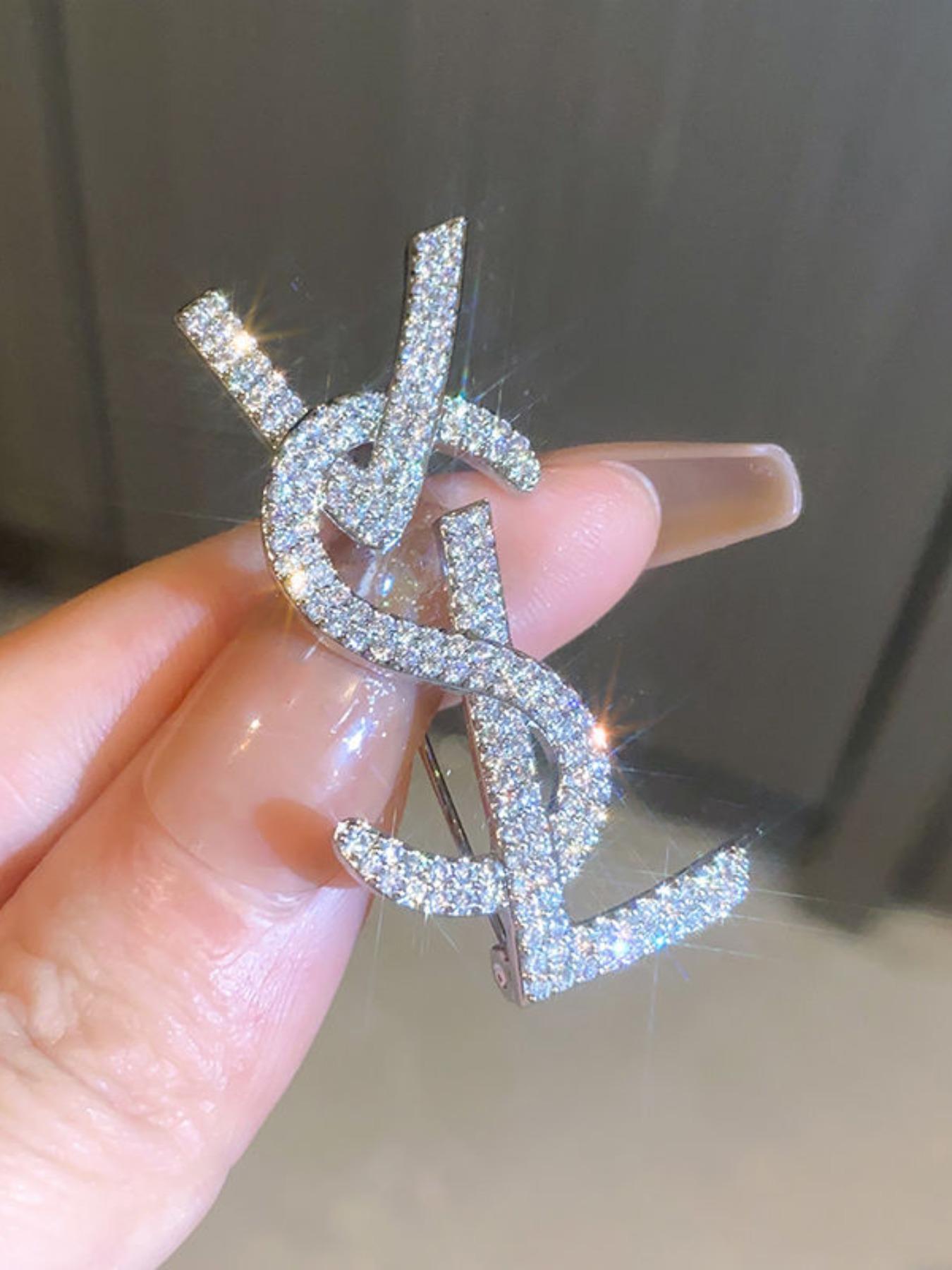 Fashion Cubic Zirconia Brooch, Luxurious Modern Design European Style Personalized Clothing Jewelry Accessory, Unique Statement Piece