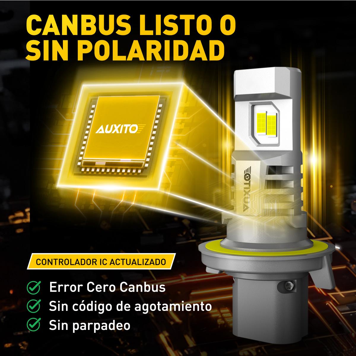 AUXITO 2024 Upgraede H13 Bulbs, 9008 LED headlight, 30000LM 800% Ultra Brightness, 1:1 Halogen Size, 6500K Cool White, Canbus Ready, Plug and Play, Pack of 2