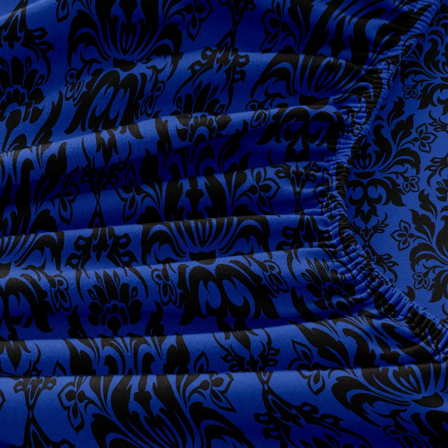 3pcs Fitted Sheet Set (1 Fitted Sheet + 2 Pillowcases, Pillow Core Not Included), Home Dormitory High-Definition Printed Black Pattern Fitted Sheet