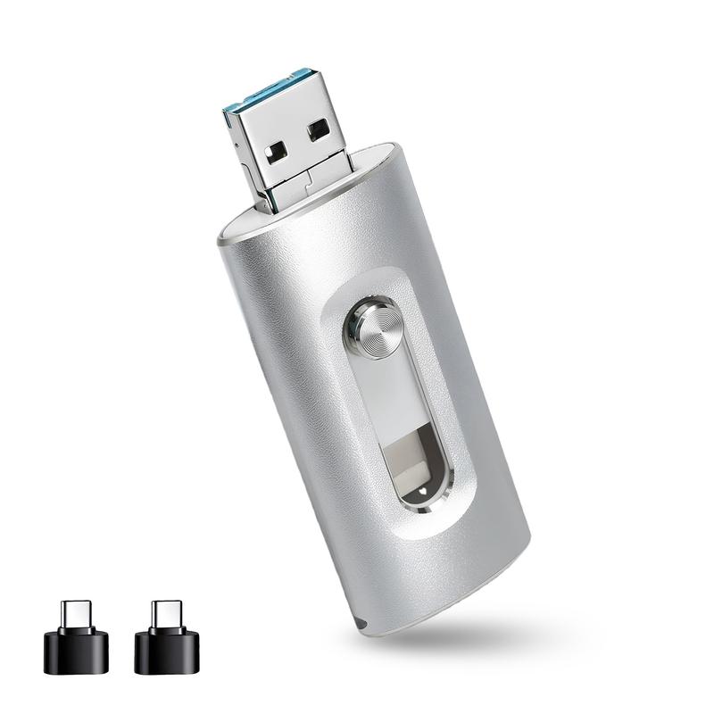 3 in 1 Flash Drive (App Required) - High Speed USB 3.0 Memory Stick with Free Type-C Adapter for iPhone/iPad/Android/PC, OTG Flash Pen Drive for Photos & Videos Backup 3 in 1 Flash Drive (App Required) - High Speed USB 3.0 Memory Stick with Free Type-C Adapter for iPhone/iPad/Android/PC, OTG Flash Pen Drive for Photos & Videos Backup
