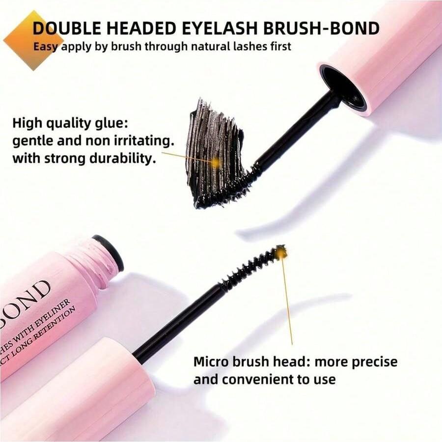 Lash Bond & Seal 10ml Individual Lash Glue, Eyelash Glue Extension, Lashes Adhesive, Super Strong Hold, DIY Lash Extension Kit with 5ml Glue Remover & Tweezers, 48–72 Hour Waterproof Wear for Lash Clusters
