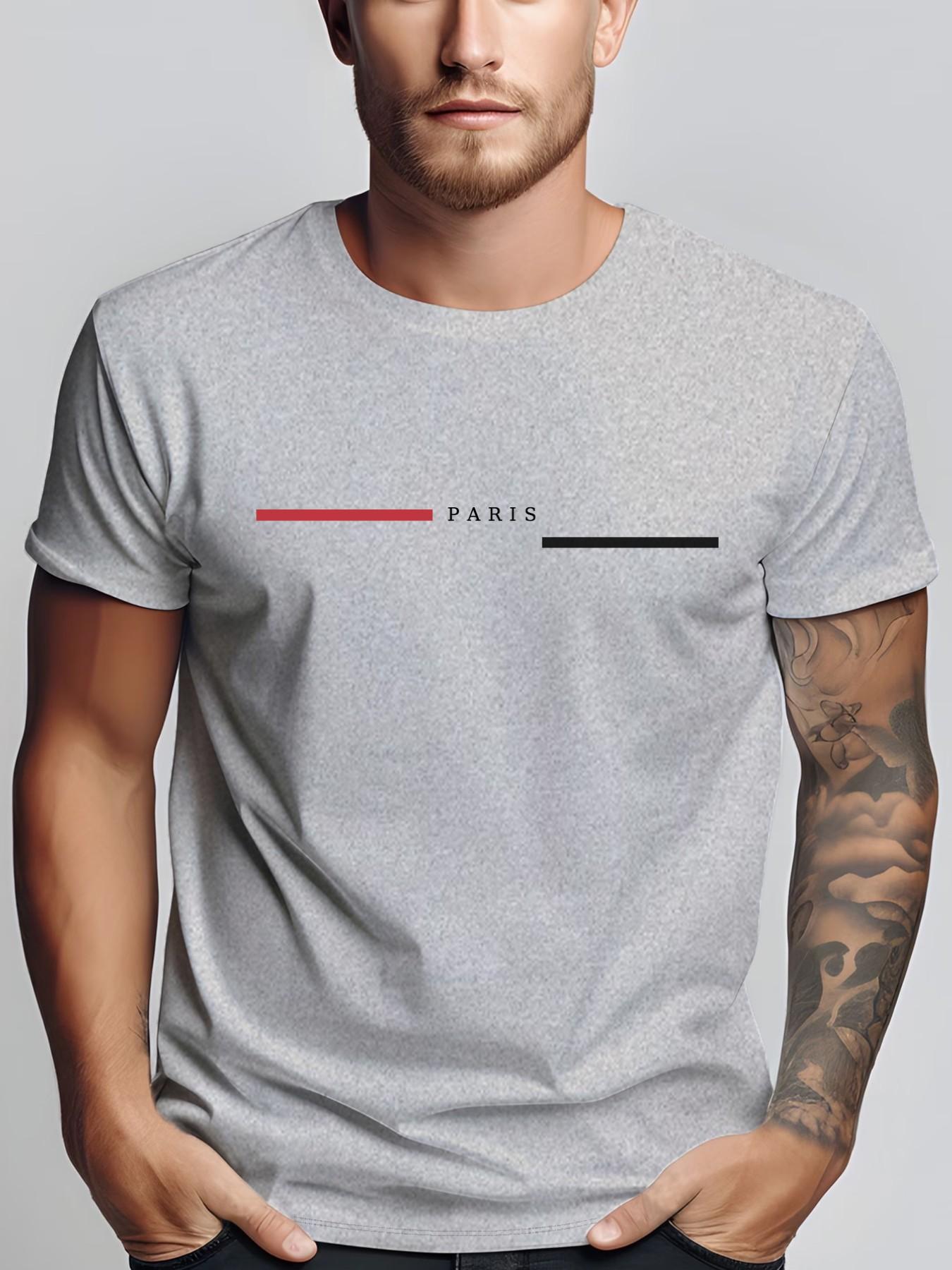 Men's Summer Micro-Stretch Comfort Round Neck Printed T-Shirt, Fashionable Trendy Wear, Best Choice for Men, Casual Stylish Tee