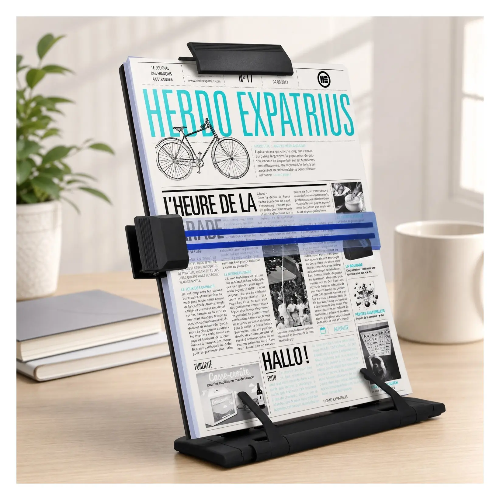 Black Metal Document Holder Stand with 7 Adjustable Positions for Desk Reading and Typing – Fits A4 Letters, Books, Music Sheets, Receipts, TextbooksGift
