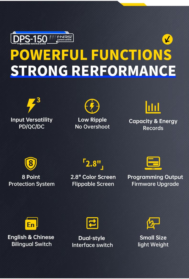 FNIRSI DPS-150 Laboratory DC Power Supply CNC Adjustable 30V 5A Digit Display Mini Portable Regulator Switching Power Supply