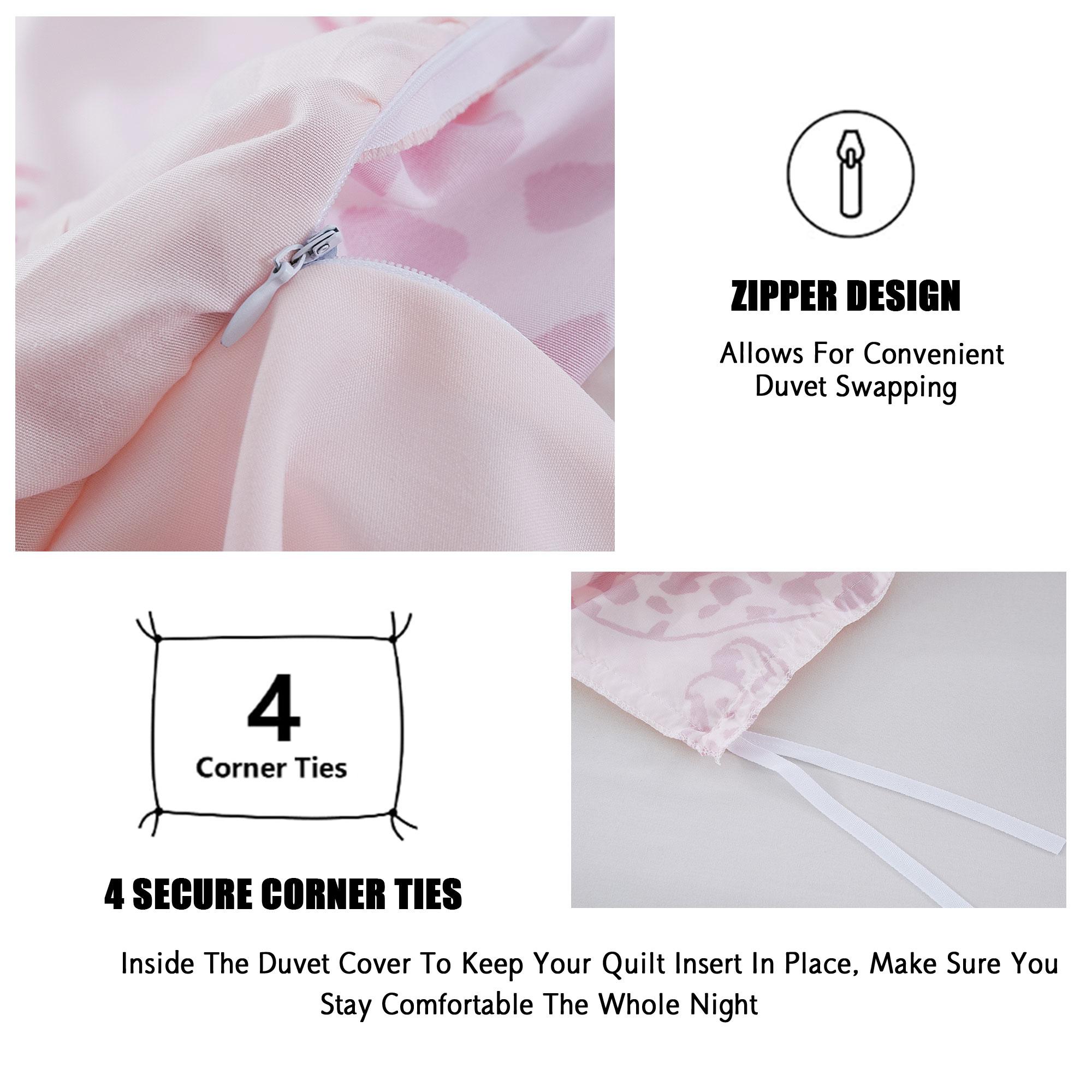 Leopard Ruffle Print Bedding Set, Includes 1 Duvet Cover and 2 Pillowcases, Soft Polyester Fabric, Perfect Home Bedroom Decor, Modern Bedding Set