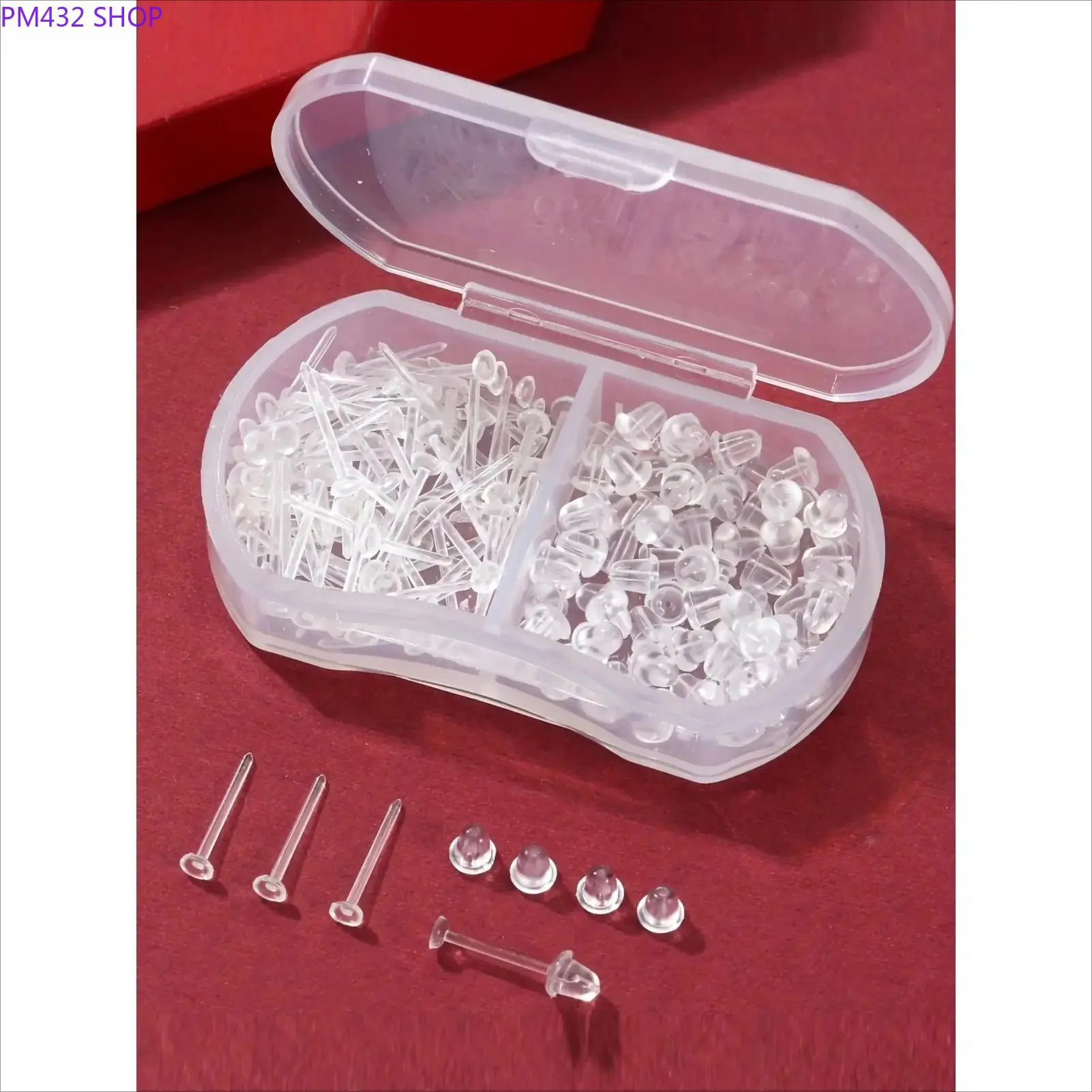 200-Pack Clear Silicone Ear Studs, Invisible Earrings for Work, Sports and School, Lightweight Ear Piercing Retainers for Everyday Wear