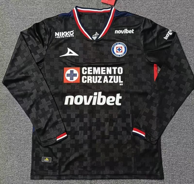 Cruz Azul Black Long Sleeve Jersey 2025 - Unique Cross Pattern & Premium Fabric | Fan Must-Have! Cruz Azul Black Long Sleeve Jersey 2025 - Unique Cross Pattern & Premium Fabric | Fan Must-Have!
