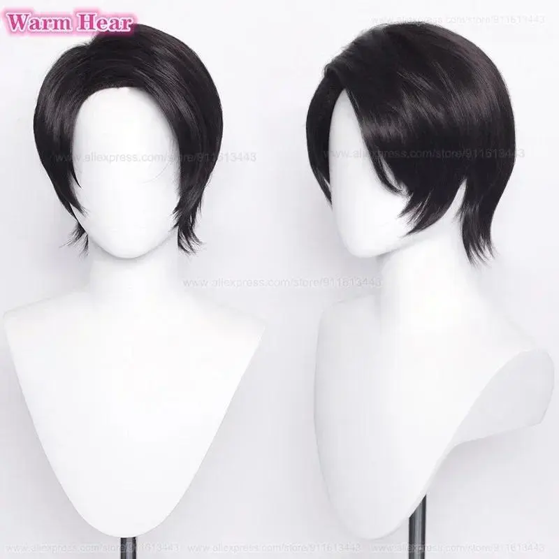 In Stock Yuta Okkotsu Synthetic Wig Anime 2 Styles 30cm Black Cosplay Wigs And Ring Heat Resistant Hair Party Wigs + A Wig Cap