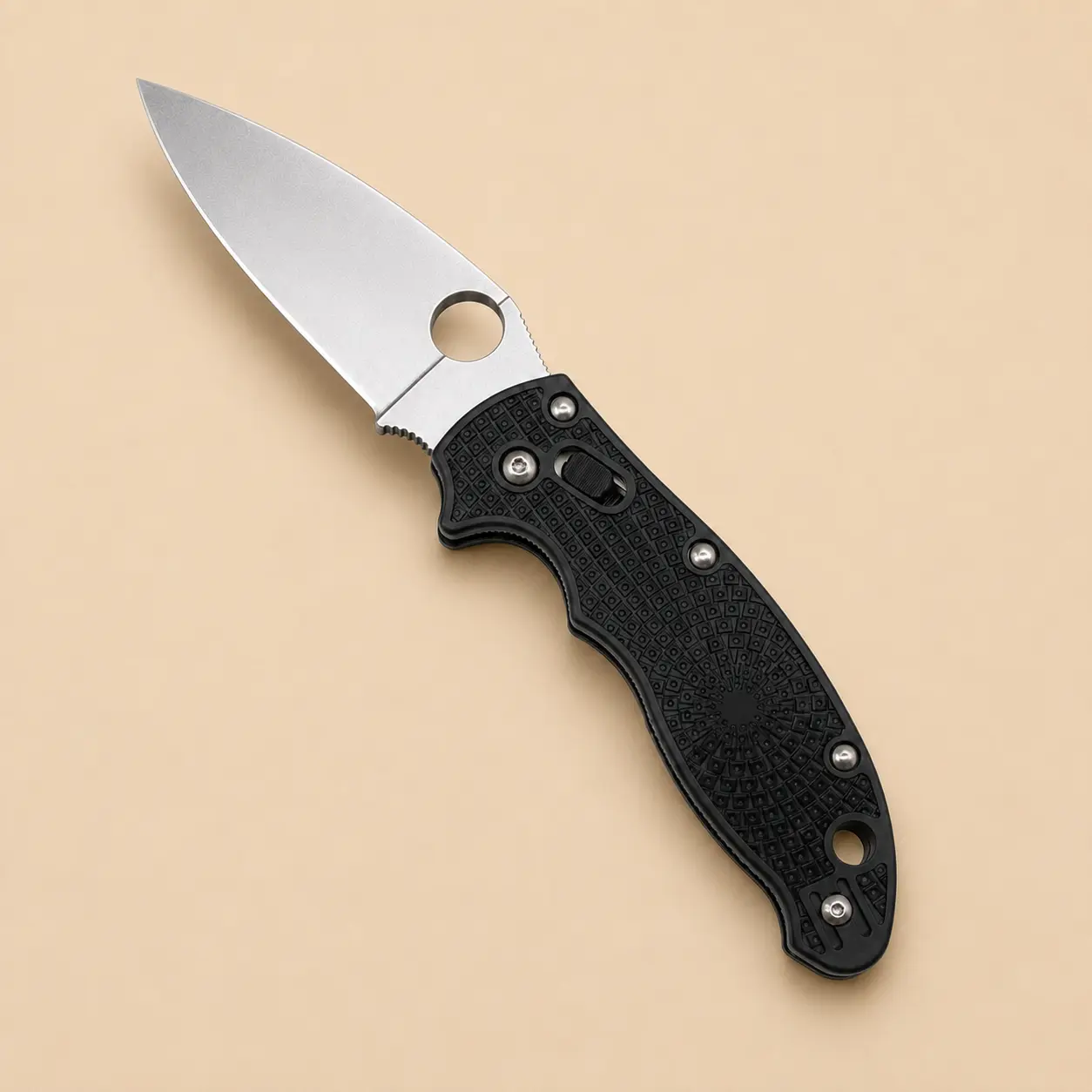 Compact EDC Pocket Essential Knife C101 - 3.37" Length BD1N Drop Point Blade, Button Lock, Lightweight FRCP Grip, Folding Outdoor Gear for Camping, EDC