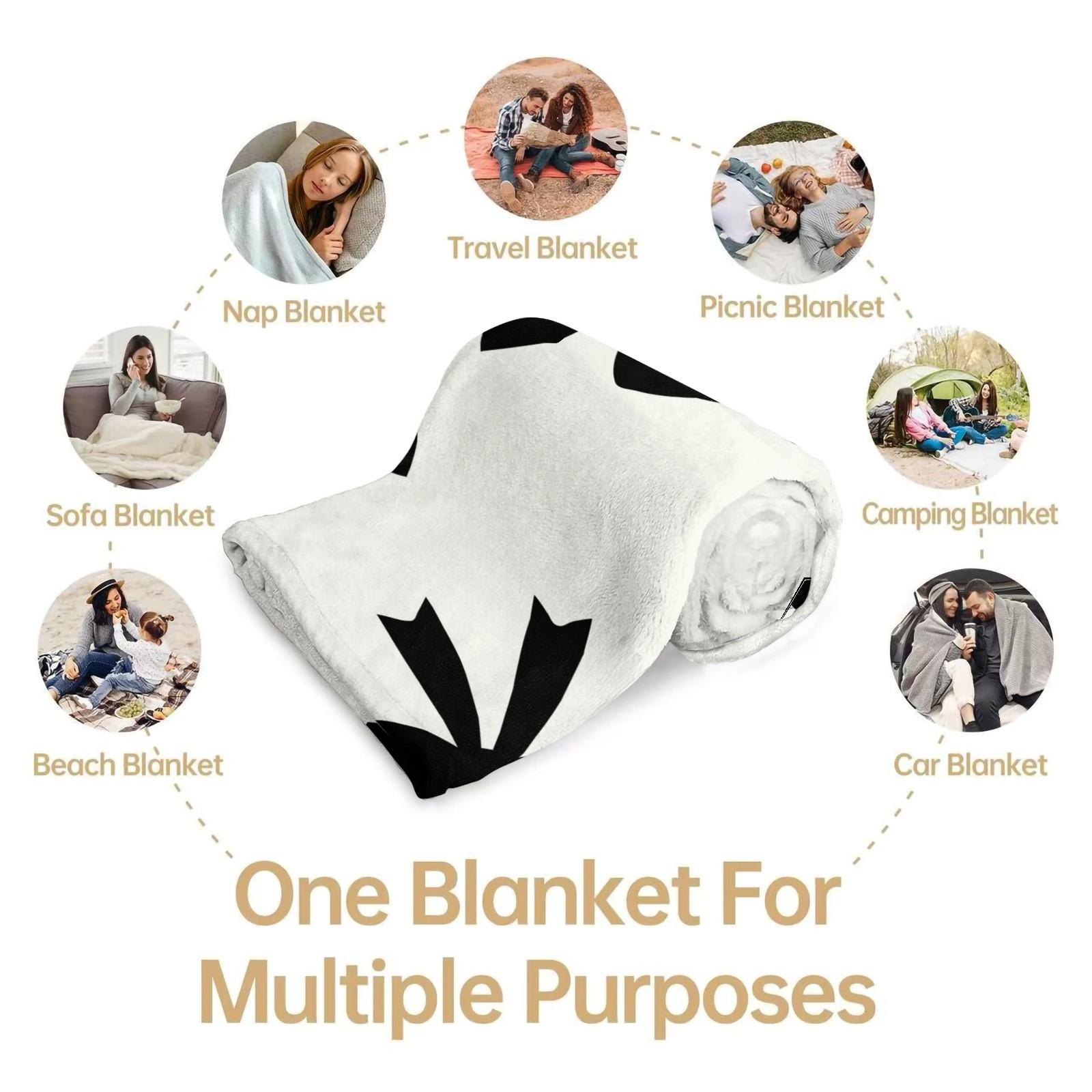 Cute Bow Knot Throw Blanket, Kawaii Pastel Ribbon Soft Flannel Blanket for Sofa Bed, Cozy Gift for Girls Women