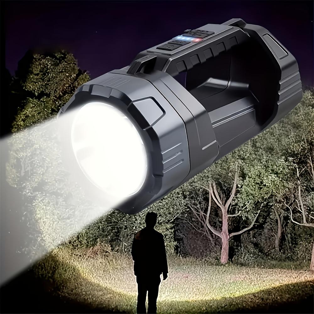 Rechargeable Spotlight Flashlight, Ultra-Bright LED Handheld Spotlight, USB-Charging Portable Lantern with Side Lighting, Strong Light Flashlight, Ideal for Emergencies, Hiking, and Camping