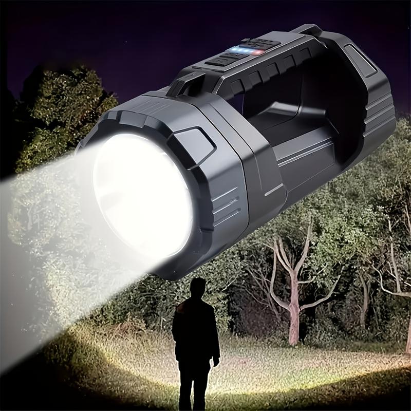 Rechargeable Spotlight Flashlight, Ultra-Bright LED Handheld Spotlight, USB-Charging Portable Lantern with Side Lighting, Strong Light Flashlight, Ideal for Emergencies, Hiking, and Camping