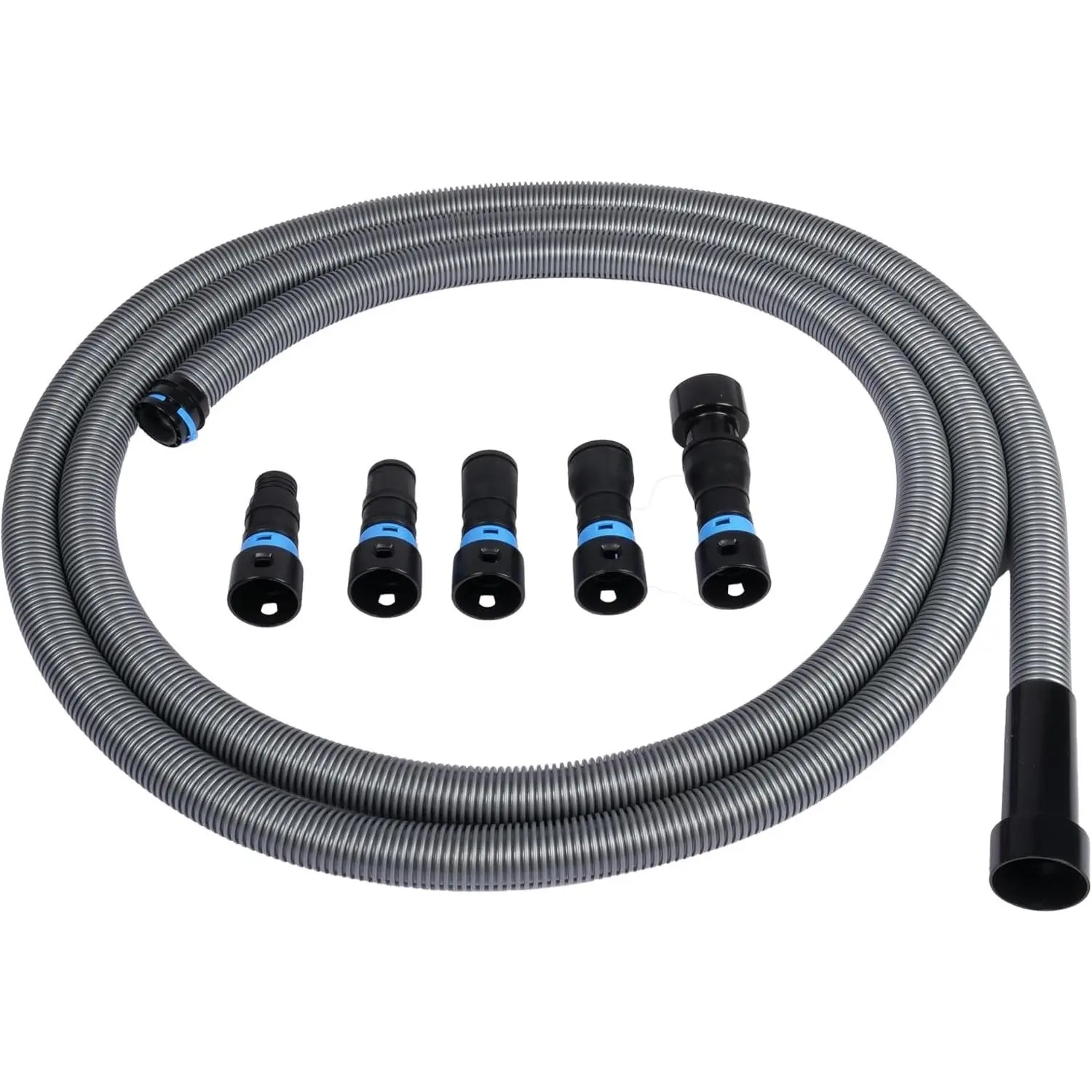 94709 Quick Click 16 Ft. Hose for Home and Shop Vacuums with Expanded Multi-Brand Power Tool Adapter Set for Dust Collection