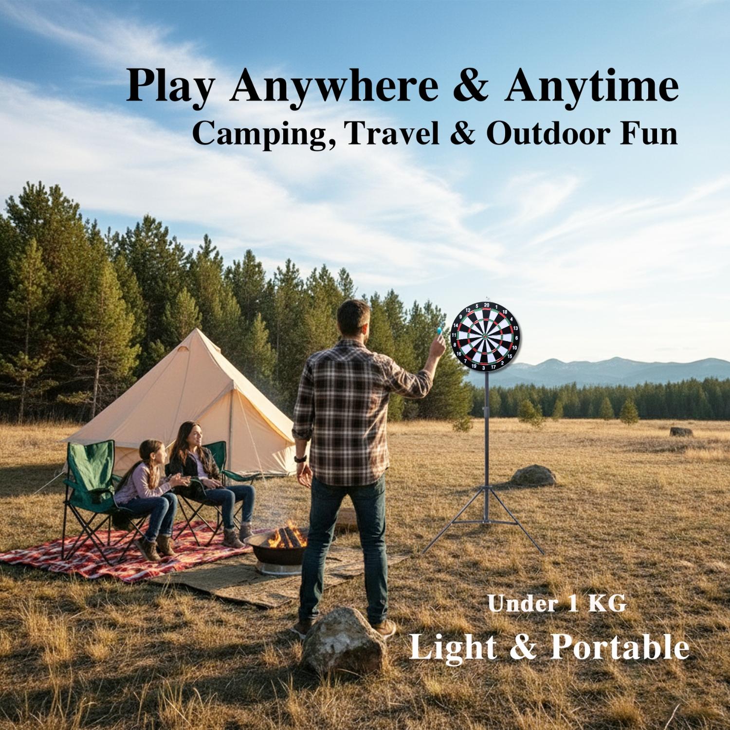 Hanging Dart Board Set with 20 Target Areas, Colorful Easy-To-Read Scoring System, Durable Rubber Fiber Material, Perfect for Home Parties, Darts Sets