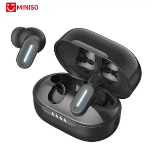 MINISO MS132 True Wireless Noise Cancelling Fashionable Earbuds, BT 6.0 Mini In Ear Wireless Earphone with Detachable Lanyard, Low Latency Gaming Bluetooth Headphones for Clear Calls