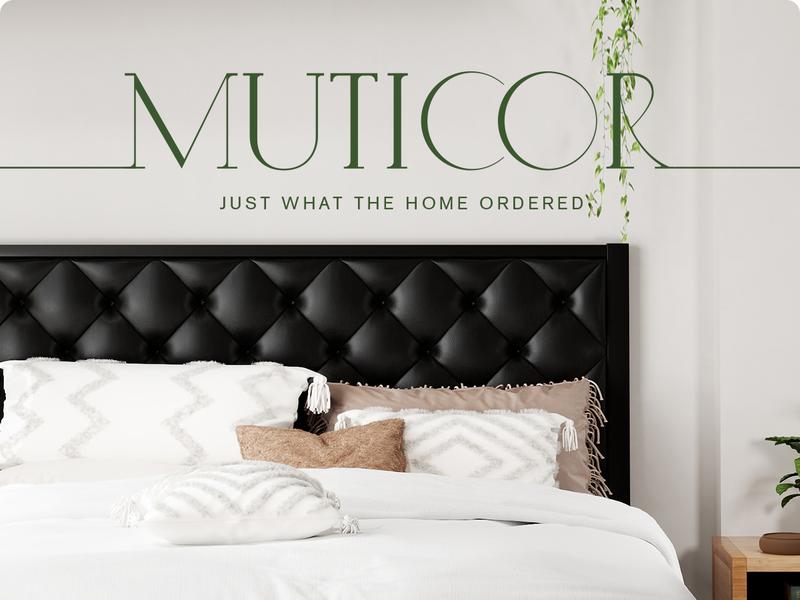 MUTICOR Metal Twin/Full/Queen/King Platform Bed Frame,Fabric Upholstered/Faux Leather Button Tufted Headboard【Frame Only No Mattress】17 Strong Slats Support, No Box Spring Needed,#TikTokShopBlackFriday #ChristmasGifts