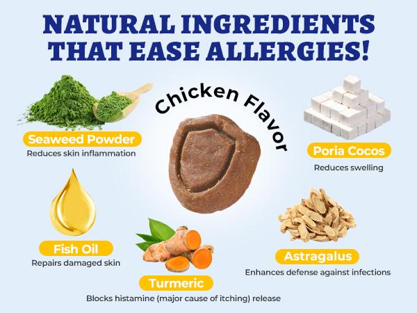 Wellix 260-Count Dog Allergy Relief Chews - Dog Allergy and Itching Skin Relief & Immune Support for Itchy Skin and Itchy Ears, 100% Natural Ingredients