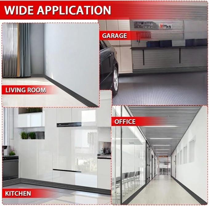 8cmx2meters PVC self-adhesive baseboard, Door Edges and Baseboard Decorative Strip, Self-adhesive with Wider Edges, Peel-and-stick Floor Trim with Removable Backing