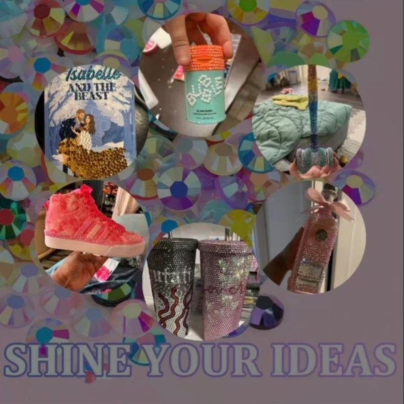 DIY Diamond Bedazzling Glitter Kit with 3mm Mixed Resin Rhinestones & B7000 Glue, Perfect for DIY Crafts, Clothing & Nail Art Supplies