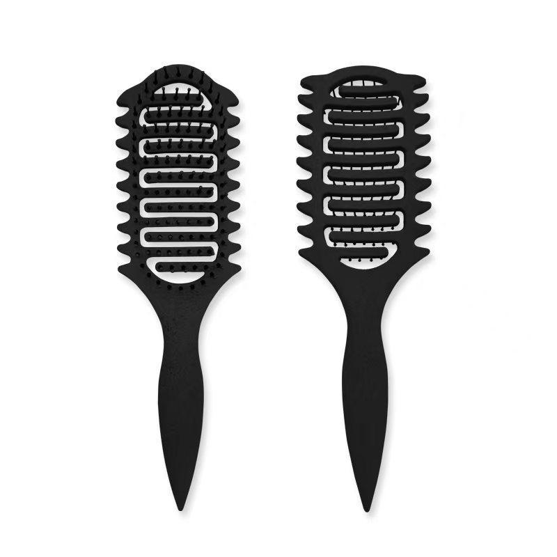 Vented Curl-Defining Brush, Curl Styling Brush, Curly Hair Detangler Brush for Curly, Wavy & Coily Hair, Airflow Comb for Fast Drying, Curl-Enhancing & Edge Lift, Detangling Brush for Wet & Dry Hair, Ideal for Travel, Home and Salon