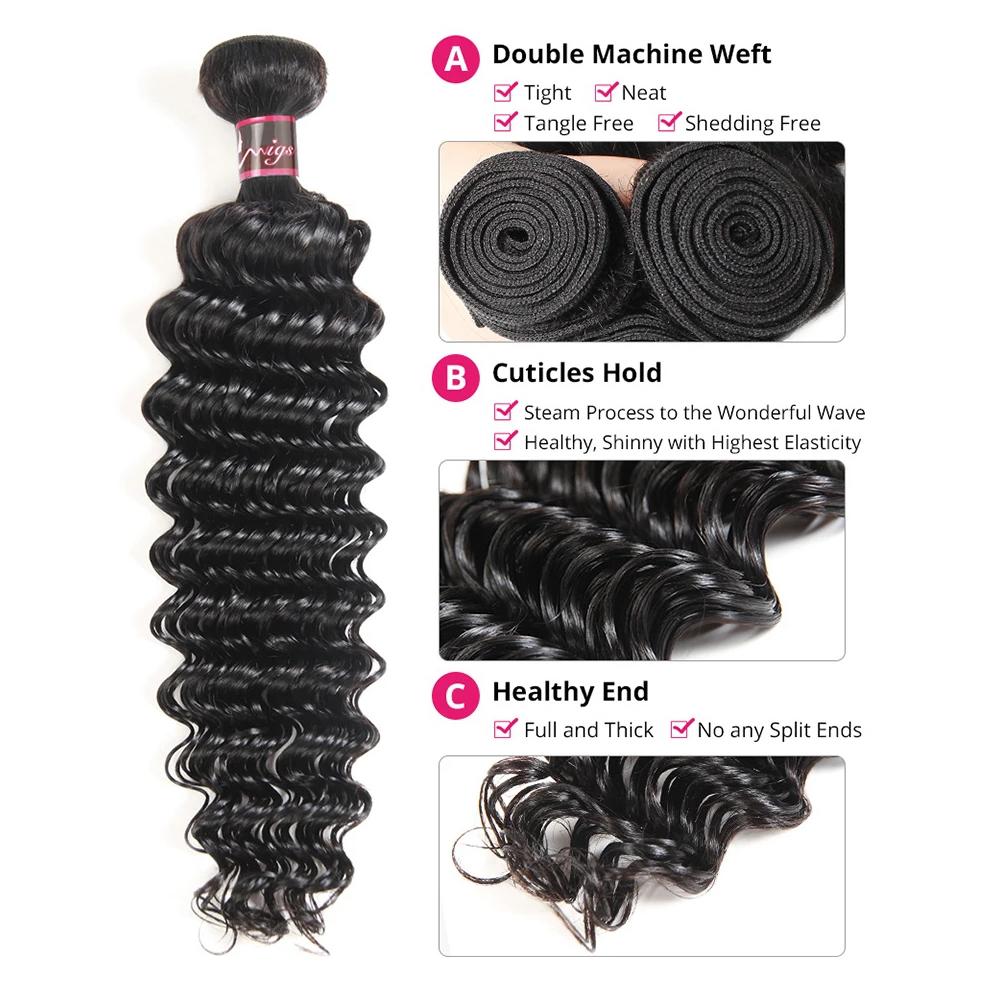 Water Wave Hair Bundles 1 3 4 Bundles Human Hair Weave Bundles Natural Color Remy Hair Weave Extensions TikTokShopBlackFriday