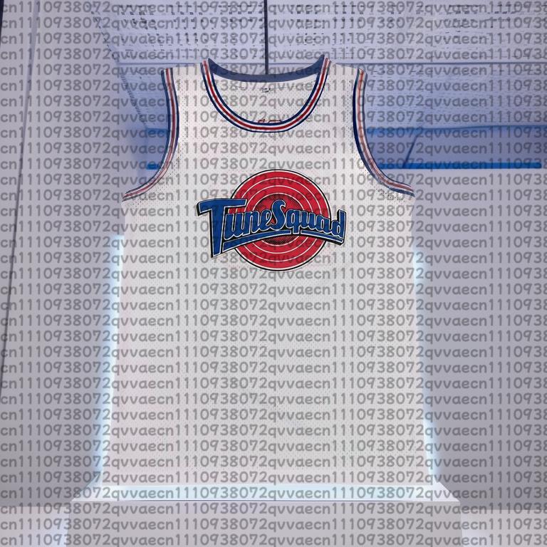 Movie Space Jam Lola Bugs  Mens Sleeveless Tops Tune Squad Breathable Tweety Taz D Duck Sewing Shirt White